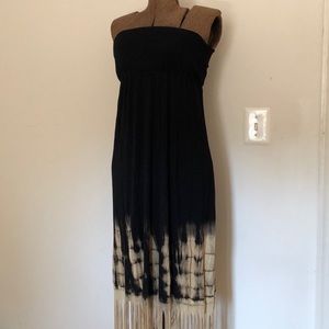 Black and Tan, Fringed Dress